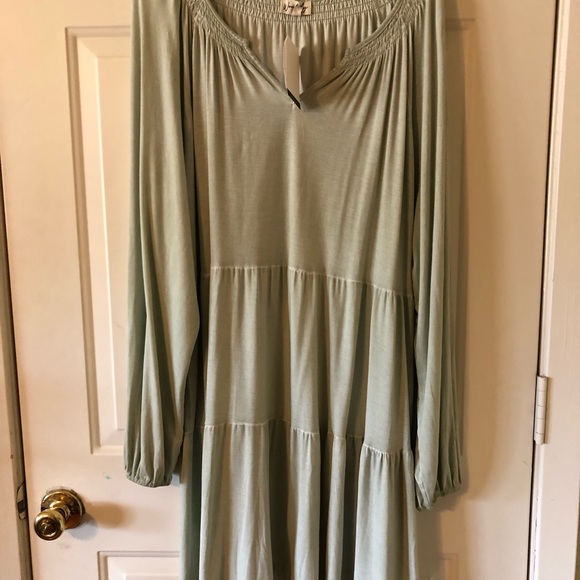 NWT Wonderly Women’s Casual Cotton Dress in Sage, Size XXL Beautiful! Plus Size - Picture 2 of 6